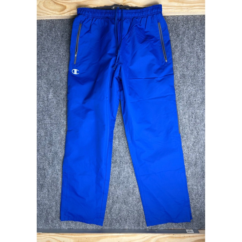Champion Mens Blue Ripstop Mesh Lined Track Pants Athletic Joggers Size Medium